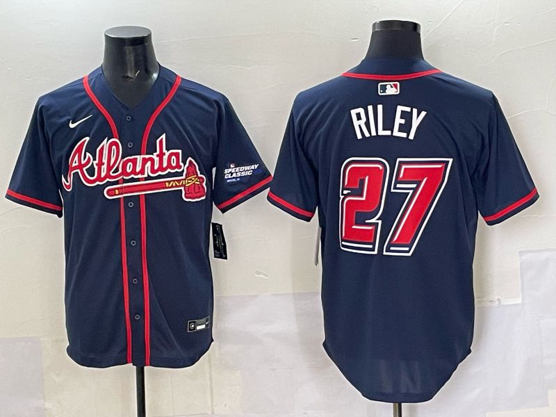 Men Atlanta Braves #27 Riley Drak Blue Nike 2025 MLB Jersey style 02